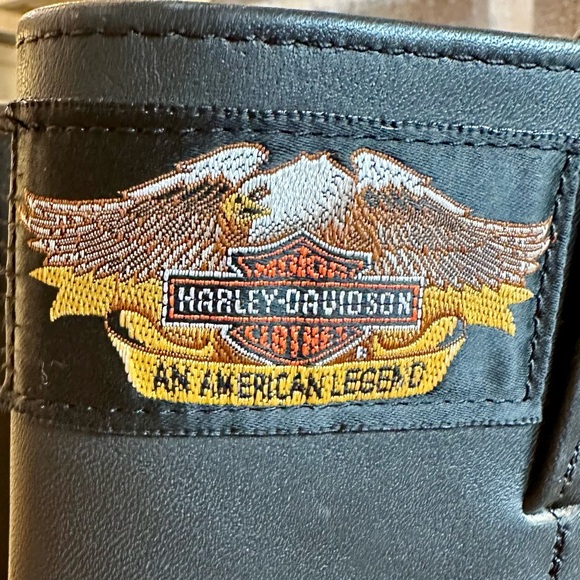 !! SOLD !! — *VINTAGE 1994* HARLEY-DAVIDSON Tall Black Moto Boot 7 -USAMade - Picture 5 of 9